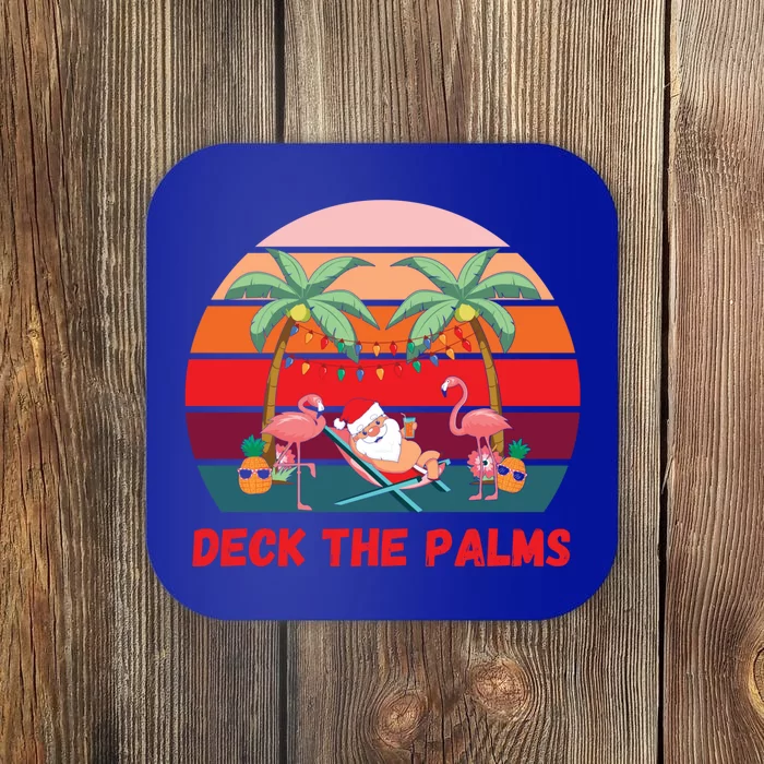 Deck The Palms Christmas In July Santa Ing A Cocktail Gift Coaster