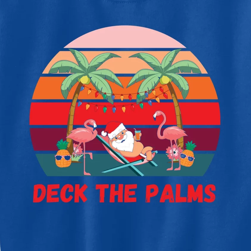 Deck The Palms Christmas In July Santa Ing A Cocktail Gift Kids Sweatshirt