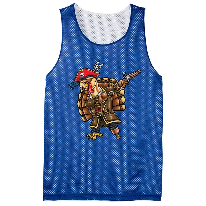 Dabbing Turkey Pirate Halloween Gift Mesh Reversible Basketball Jersey Tank