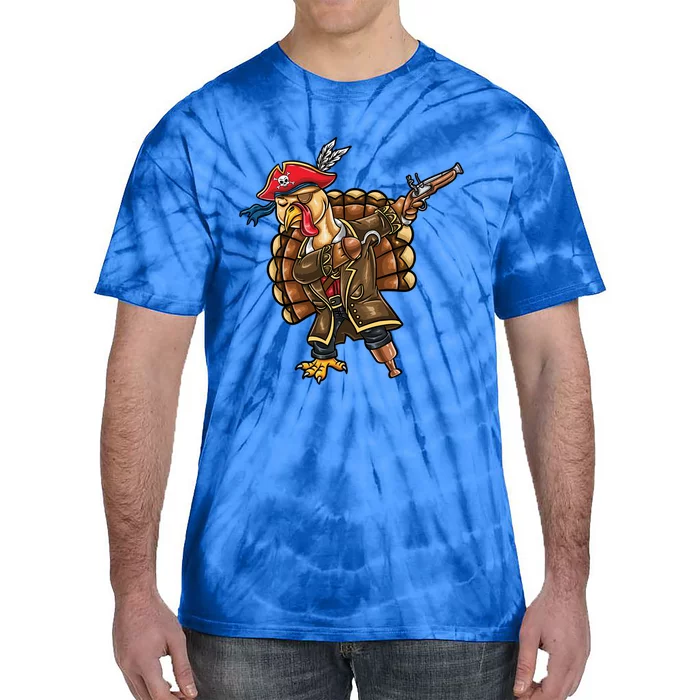 Dabbing Turkey Pirate Halloween Gift Tie-Dye T-Shirt