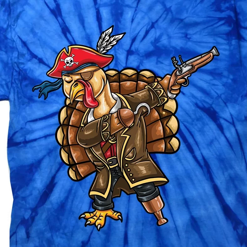 Dabbing Turkey Pirate Halloween Gift Tie-Dye T-Shirt