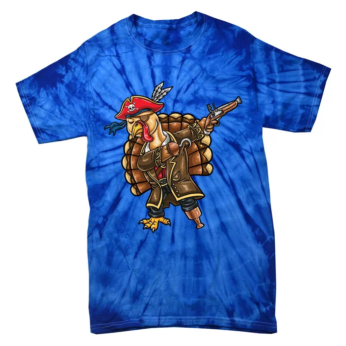 Dabbing Turkey Pirate Halloween Gift Tie-Dye T-Shirt