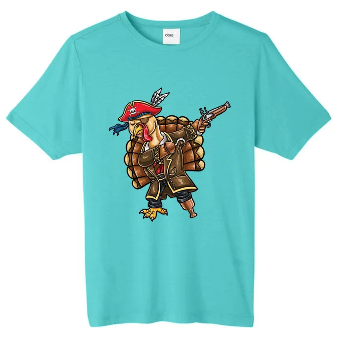 Dabbing Turkey Pirate Halloween Gift ChromaSoft Performance T-Shirt