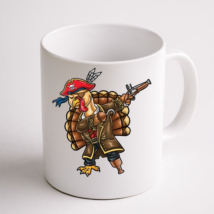 Dabbing Turkey Pirate Halloween Gift Front & Back Coffee Mug