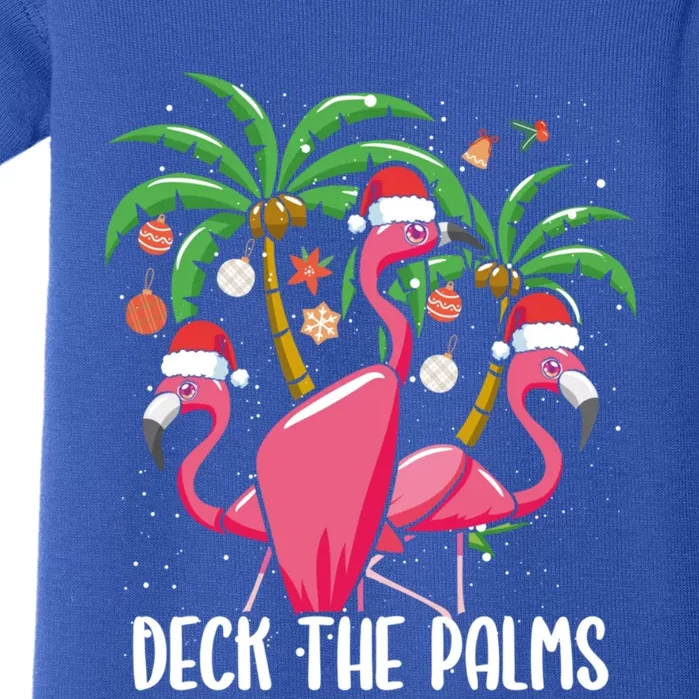 Deck The Palms Christmas Flamingo Bird Xmas Tree Wading Bird Meaningful Gift Baby Bodysuit