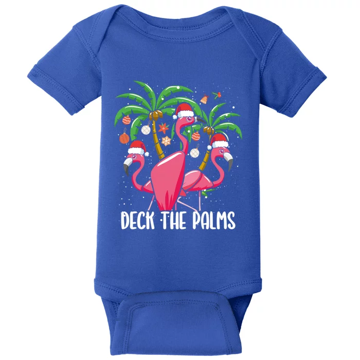 Deck The Palms Christmas Flamingo Bird Xmas Tree Wading Bird Meaningful Gift Baby Bodysuit