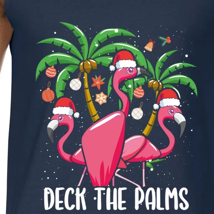 Deck The Palms Christmas Flamingo Bird Xmas Tree Wading Bird Meaningful Gift Comfort Colors® Tank Top