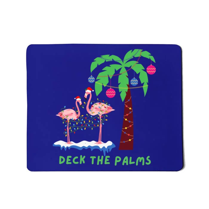 Deck The Palms Christmas Flamingos Cool Gift Mousepad