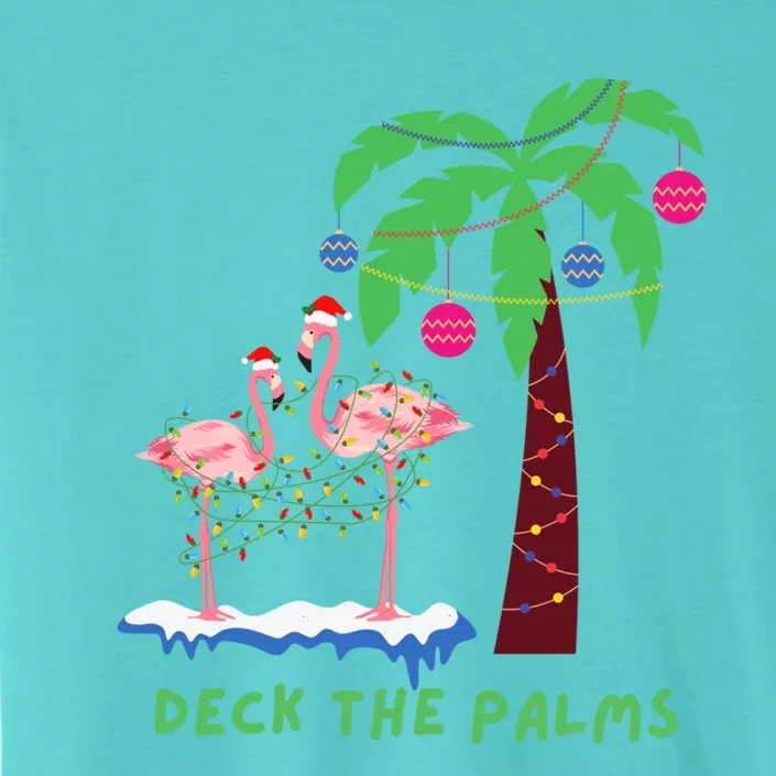 Deck The Palms Christmas Flamingos Cool Gift ChromaSoft Performance T-Shirt