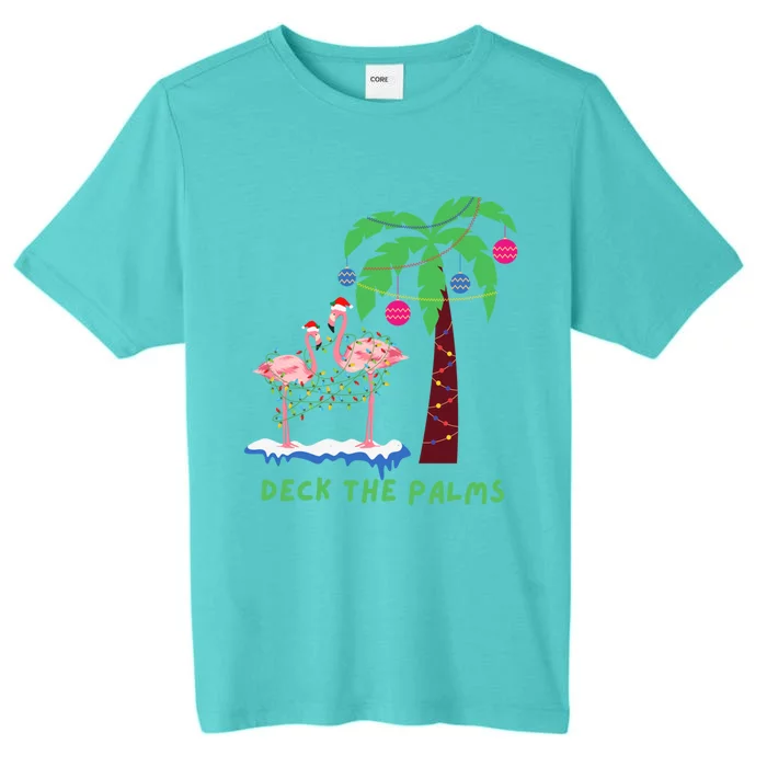 Deck The Palms Christmas Flamingos Cool Gift ChromaSoft Performance T-Shirt