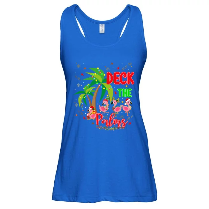 Deck The Palms Christmas Tropical Holiday Hawaii Group Match Cute Gift Ladies Essential Flowy Tank