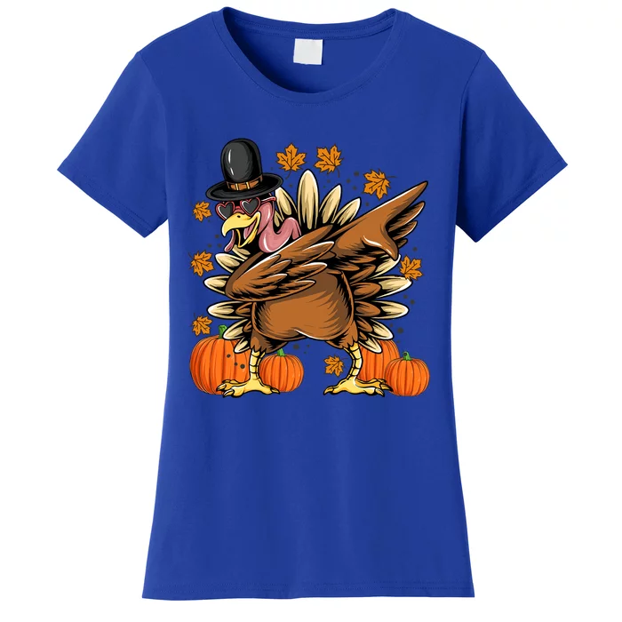 Dabbing Turkey Pilgrim Thanksgiving Day Great Gift Women's T-Shirt