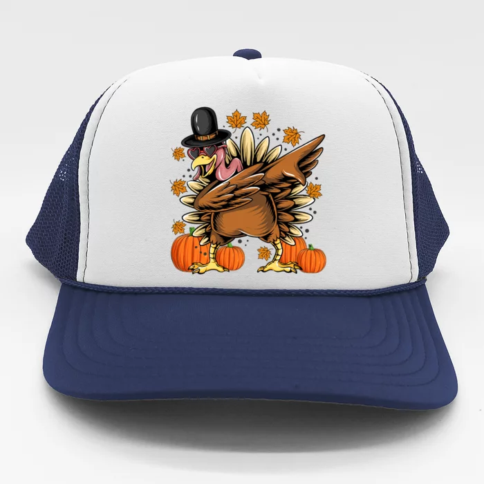 Dabbing Turkey Pilgrim Thanksgiving Day Great Gift Trucker Hat