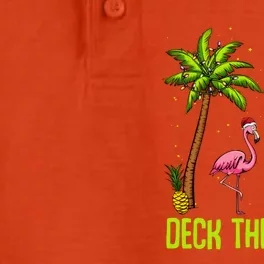 Deck The Palms Flamingo Christmas Tree Animal Bird Lover Gift Dry Zone Grid Performance Polo