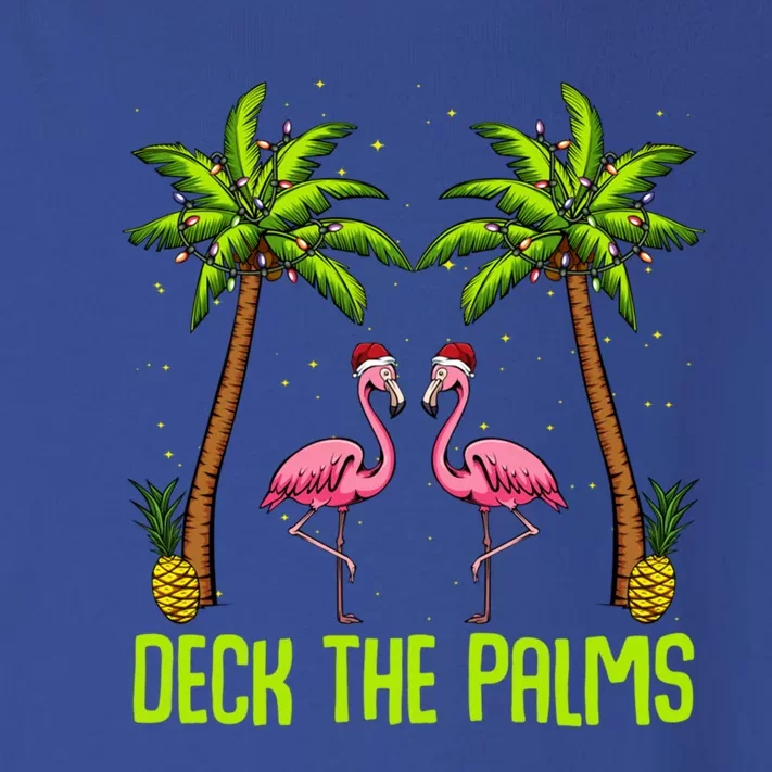 Deck The Palms Flamingo Christmas Tree Animal Bird Lover Gift Toddler Long Sleeve Shirt