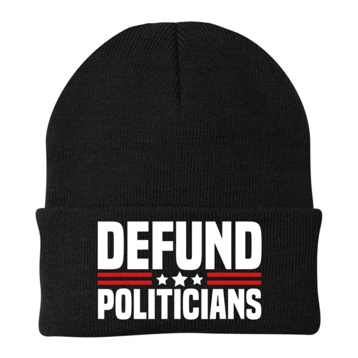 Defund The Politicians Patriotically Politics Libertarian Knit Cap Winter Beanie