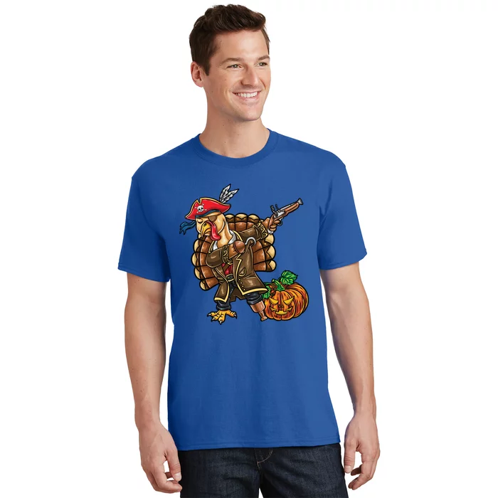 Dabbing Turkey Pirate Pumpkin Thanksgiving Gift T-Shirt