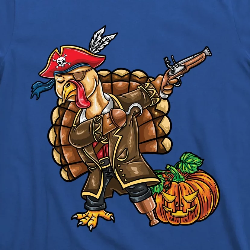 Dabbing Turkey Pirate Pumpkin Thanksgiving Gift T-Shirt