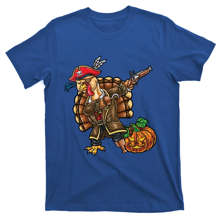 Dabbing Turkey Pirate Pumpkin Thanksgiving Gift T-Shirt