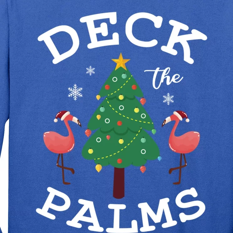 Deck The Palms Flamingo Lover Christmas Holiday Season Gift Long Sleeve Shirt