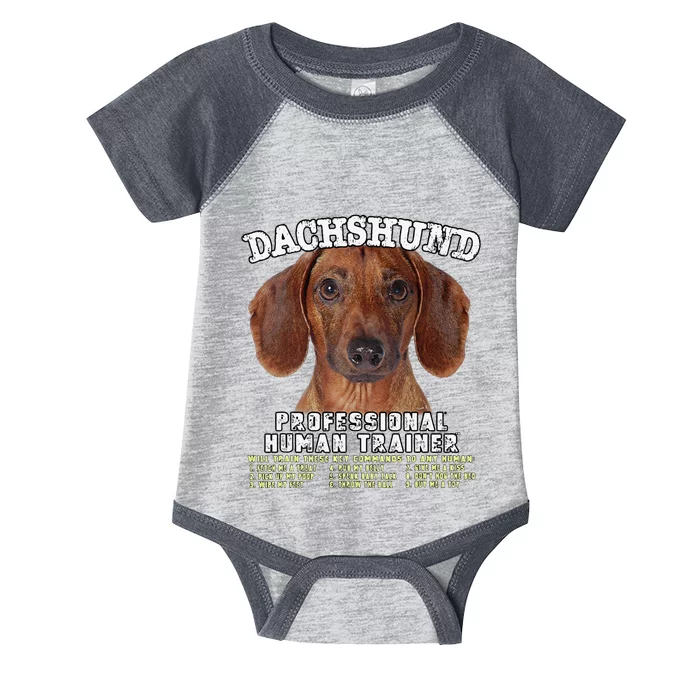 Dachshund Tan Professional Human Trainer Cute Dog Infant Baby Jersey Bodysuit