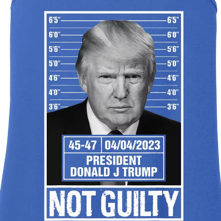 Donald Trump Police Mugshot Photo Not Guilty 4547 President Ladies Essential Tank