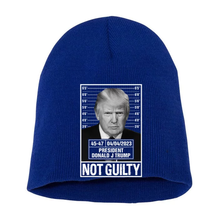 Donald Trump Police Mugshot Photo Not Guilty 4547 President Short Acrylic Beanie