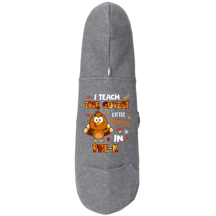 Dabbing Turkey PreK Teacher Thanksgiving Pajamas Cute Gift Doggie 3-End Fleece Hoodie