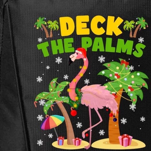 Deck The Palms Flamingo Mele Kalikimaka Hawaiian Christmas Cute Gift City Backpack