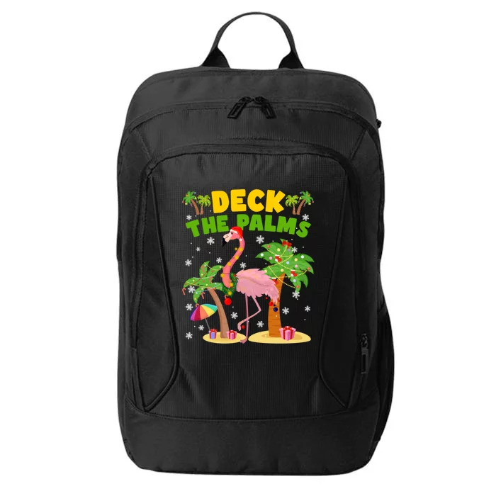 Deck The Palms Flamingo Mele Kalikimaka Hawaiian Christmas Cute Gift City Backpack