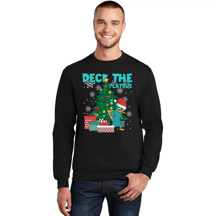 Deck The Platypus Xmas Perry Christmas Tall Sweatshirt