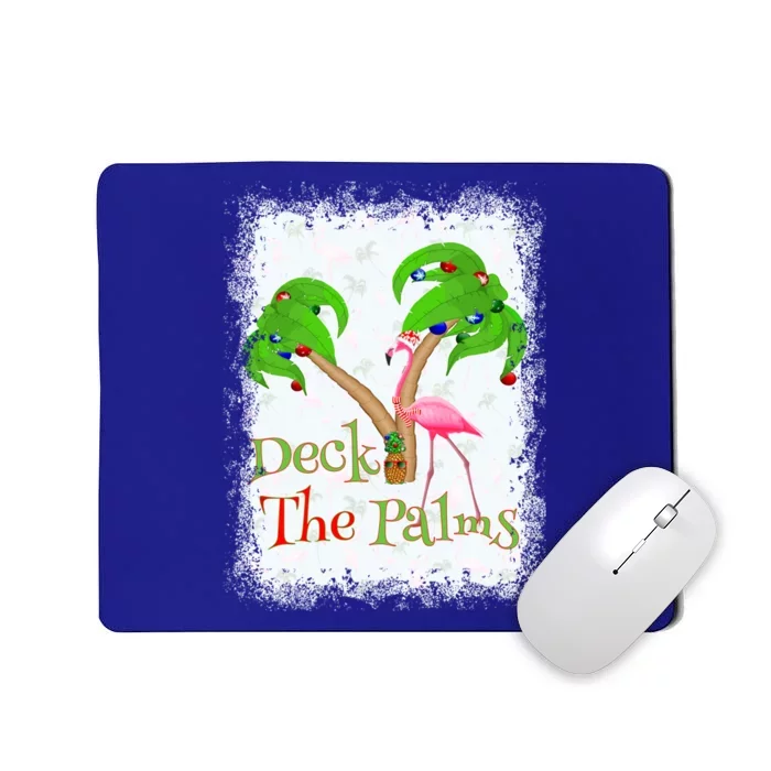 Deck The Palms Beach Christmas Flamingo Gift Mousepad