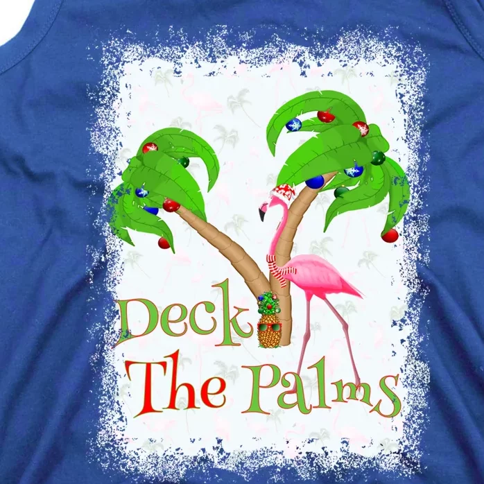 Deck The Palms Beach Christmas Flamingo Gift Tank Top