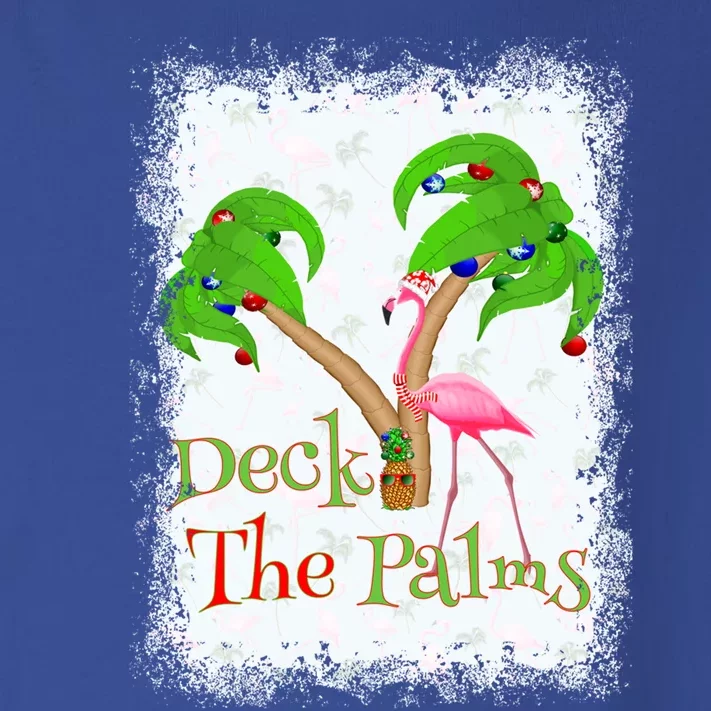 Deck The Palms Beach Christmas Flamingo Gift Toddler Long Sleeve Shirt