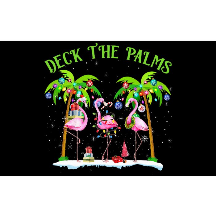 Deck the Palms Flamingo Tropical Christmas Lights Palm Tree Bumper Sticker