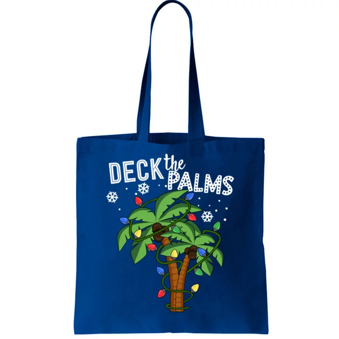 Deck The Palms Hawaii Christmas Palm Tree Lights Gift Tote Bag