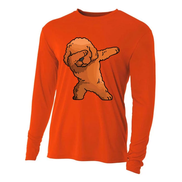 Dabbing Toy Poodle Dab Dance Funny Dog Gift Cooling Performance Long Sleeve Crew