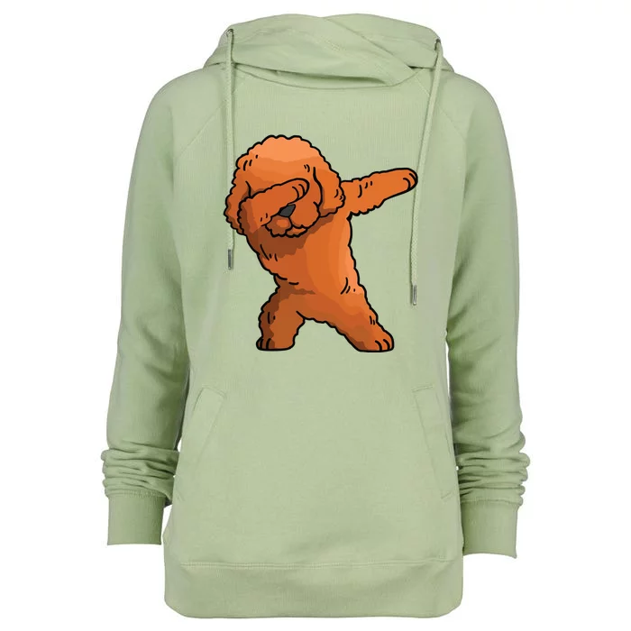 Dabbing Toy Poodle Dab Dance Funny Dog Gift Womens Funnel Neck Pullover Hood