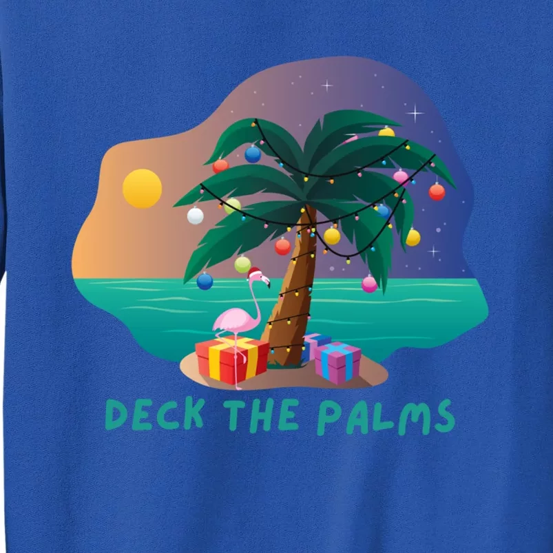 Deck The Palms Merry Flamingo Christmas Gift Sweatshirt