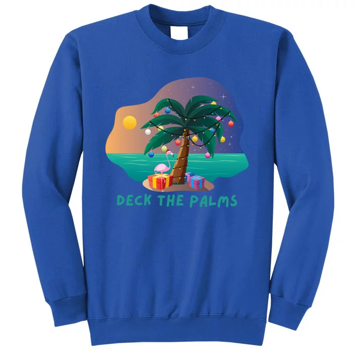 Deck The Palms Merry Flamingo Christmas Gift Sweatshirt