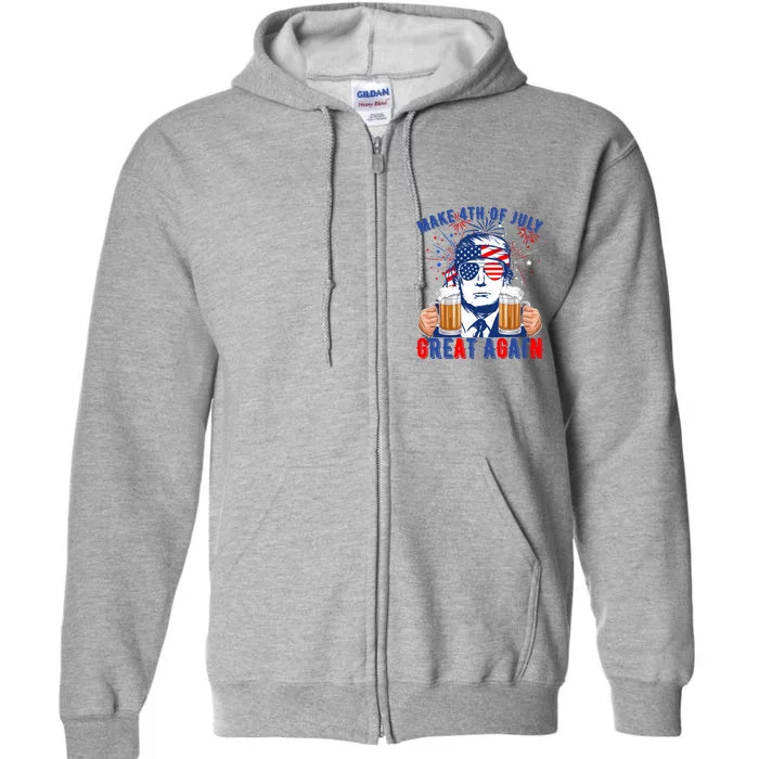 Donald Trump Patriotic Firework Make 4th Of July Great Again Full Zip Hoodie