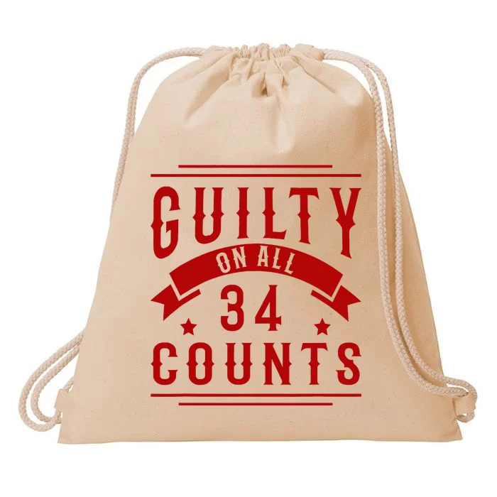 Donald Trump President 45 Guilty On All 34 Counts Charges Drawstring Bag