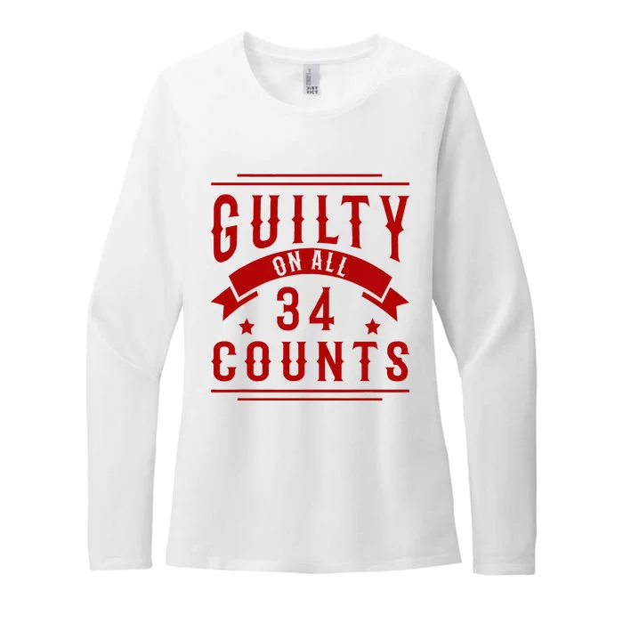 Donald Trump President 45 Guilty On All 34 Counts Charges Womens CVC Long Sleeve Shirt