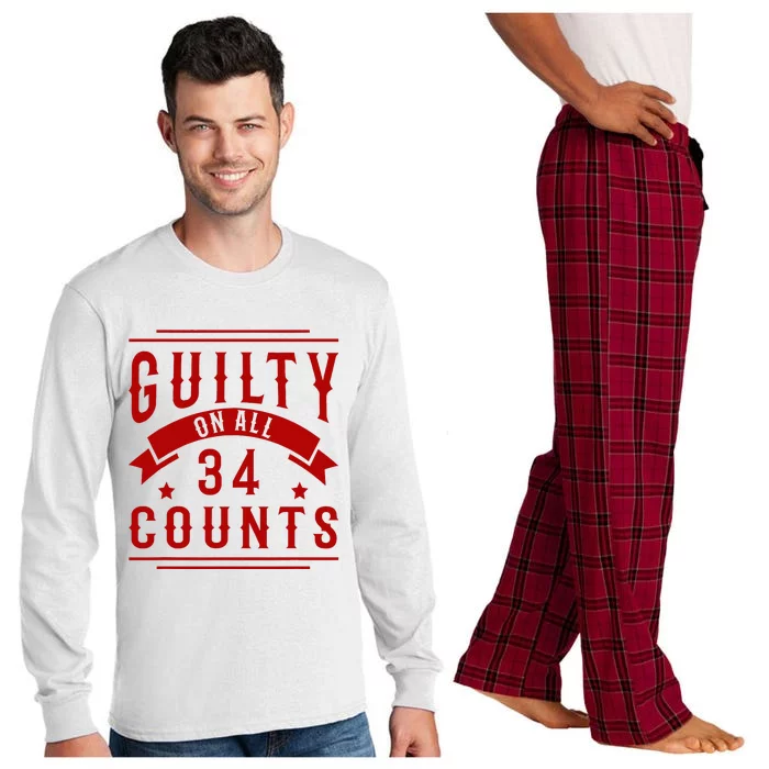 Donald Trump President 45 Guilty On All 34 Counts Charges Long Sleeve Pajama Set