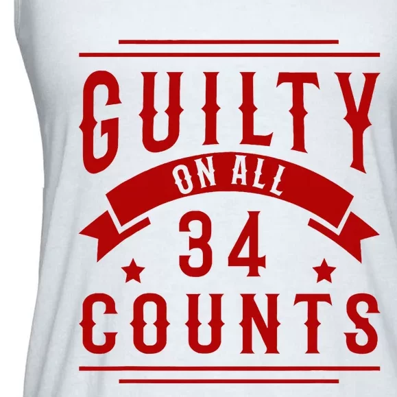 Donald Trump President 45 Guilty On All 34 Counts Charges Ladies Essential Flowy Tank