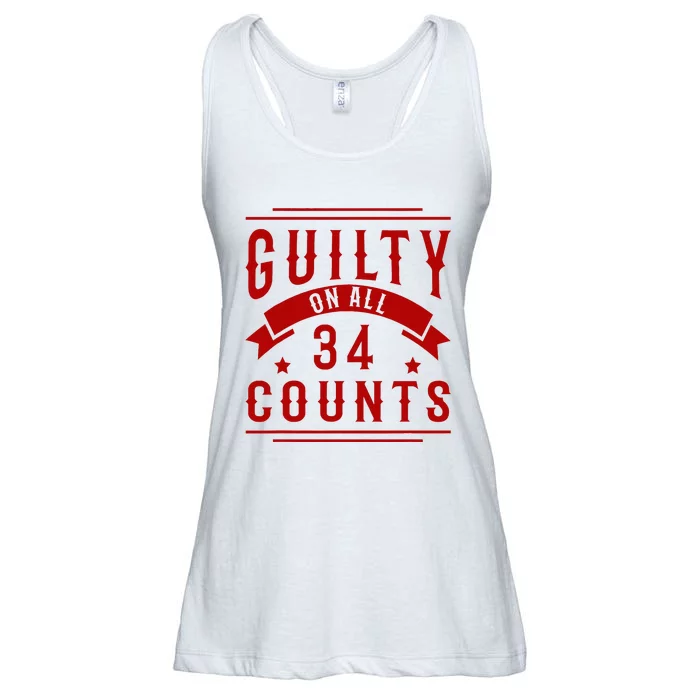 Donald Trump President 45 Guilty On All 34 Counts Charges Ladies Essential Flowy Tank