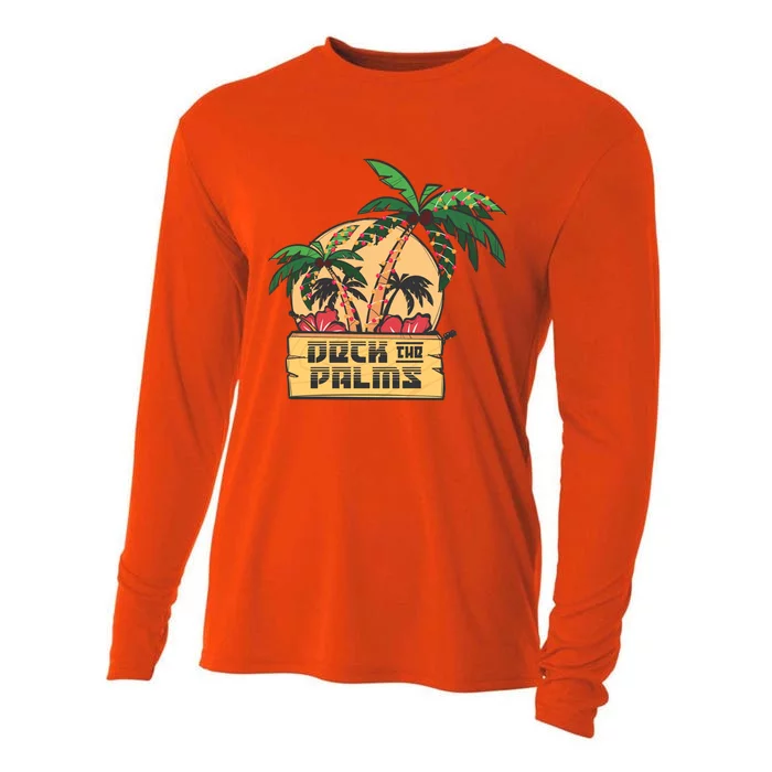 Deck The Palms Cute Gift Cooling Performance Long Sleeve Crew