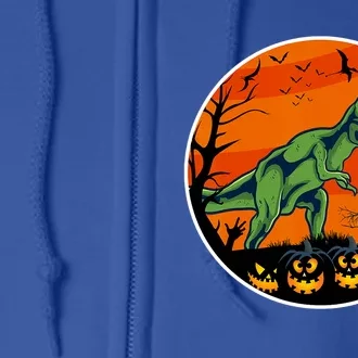 Dinosaur TRex Pumpkin Trick Rawr Treat Halloween Costume Funny Gift Full Zip Hoodie