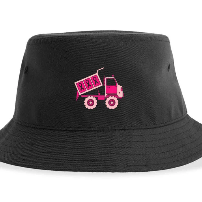 Dump Truck P.I.N.K Ribbon Breast Cancer Awareness Sustainable Bucket Hat