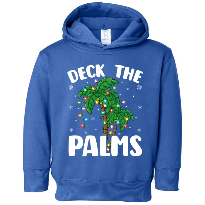 Deck The Palms Tropical Funny Hawaii Christmas Tree Lights Gift Toddler Hoodie